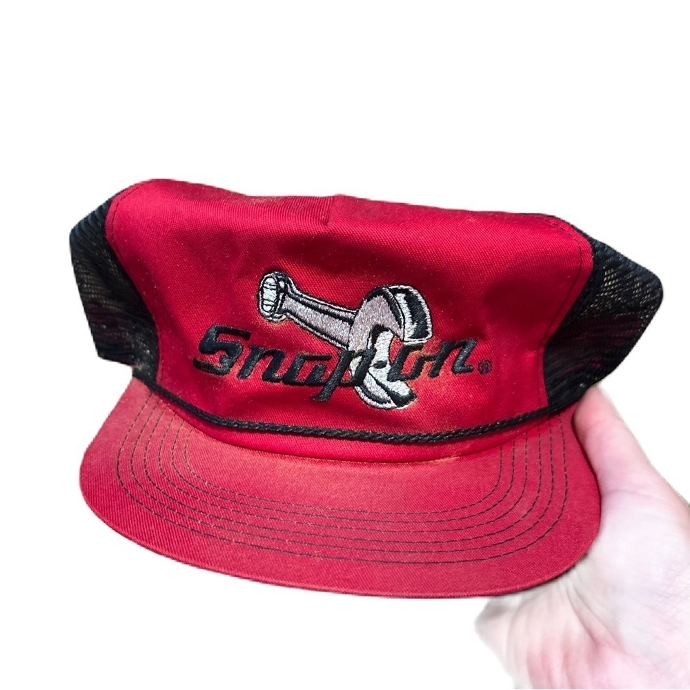 Vintage Snap On Tools Hat Snap Back By K Products Made In USA Mesh Trucker